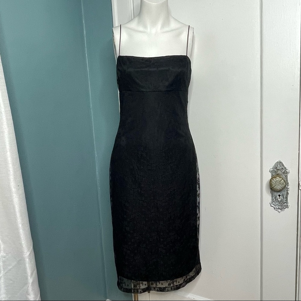 Vintage 90s Betsey Johnson Dress Women’s Size 10 Black Lace Overlay Made…